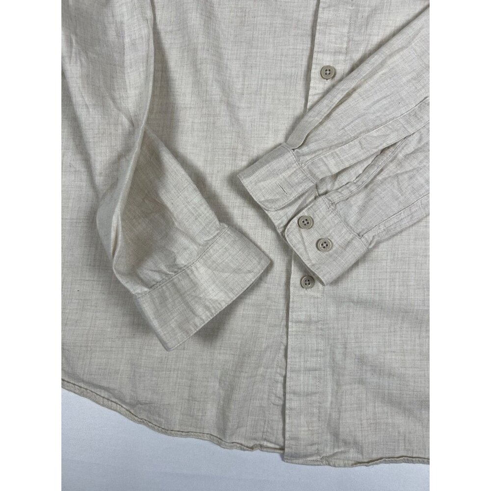 Patagonia Men's Large Linen Organic Cotton Long Sleeve Button Up Shirt Beige - Picture 7 of 12